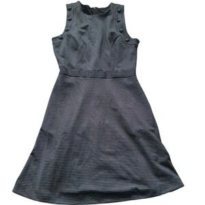 White House Black Market Sleeveless Crest Detail Fit & Flare Dress Gray Size 4
